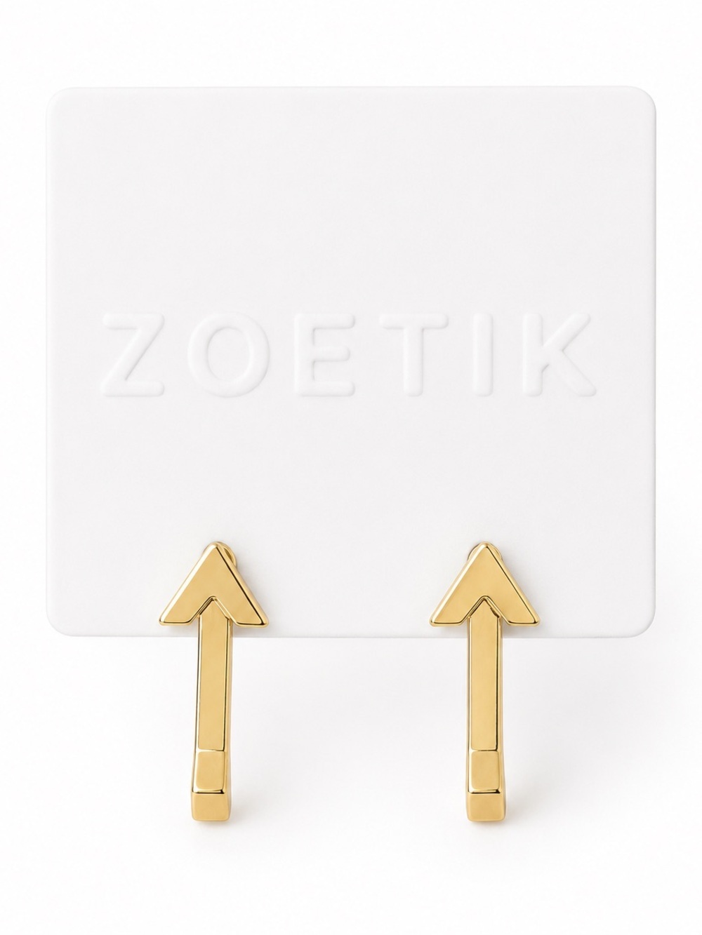 Zoetik Gold Tone Arrow Drop Earrings Modern Geometric Minimalist NWT Boutique